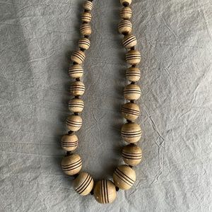 24” Chunky Wooden Beaded Necklace